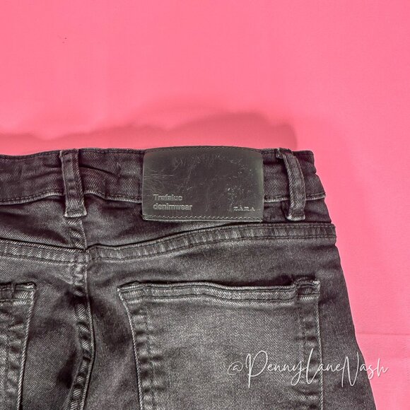 Zara Trafaluc Denimwear Raw Hem Skinny Jeans Washed Black - Picture 9 of 9